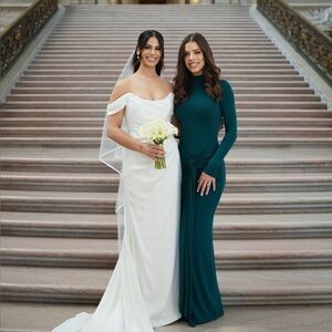 Naked Wardrobe Long Sleeve Green Maxi Dress – Size Small